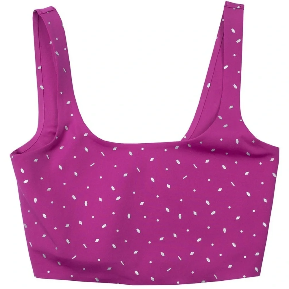 Magenta and Silver Nike BTQ Gems Unlined Crop Top Size S
